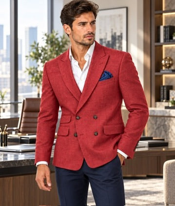 Giacca Blazer Uomo Doppio Petto - Colore Red
