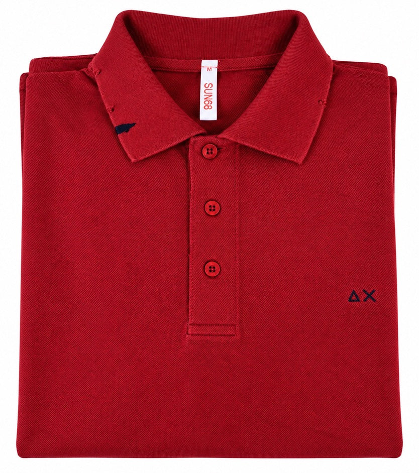SOLO TG. M - SUN68 Polo - Polo Manica Lunga in Cotone