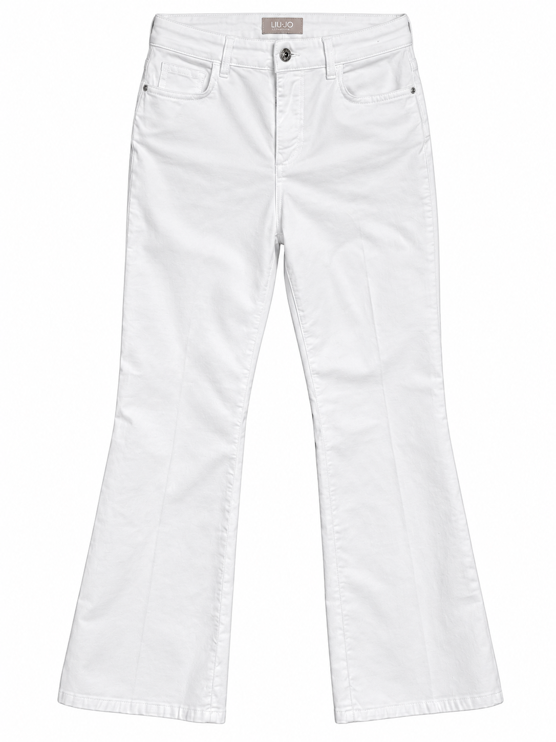 PANTALONE LIUJO in Velluto Bottom Up Princesse Vita Alta - WF4321T4590 - Bianco