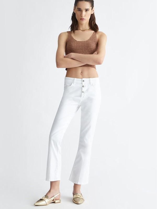 SOLO TG. 27,28,33 - LiuJo - Jeans bootcut cropped - UA4072TS0471 - Bianco - New