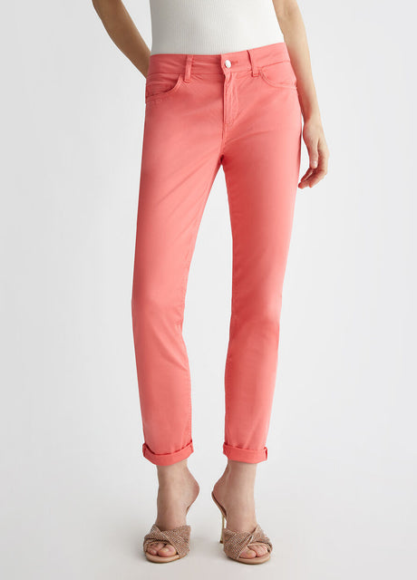 SOLO TG.29 - LiuJo - Pantaloni cropped bottom up - MA4272 T4810 - New Rosa Salmone