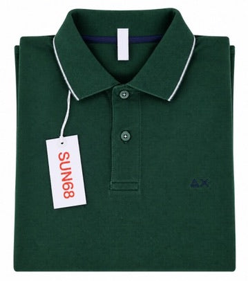 SOLO TG. M - SUN68 Polo - Polo Manica Lunga in Cotone