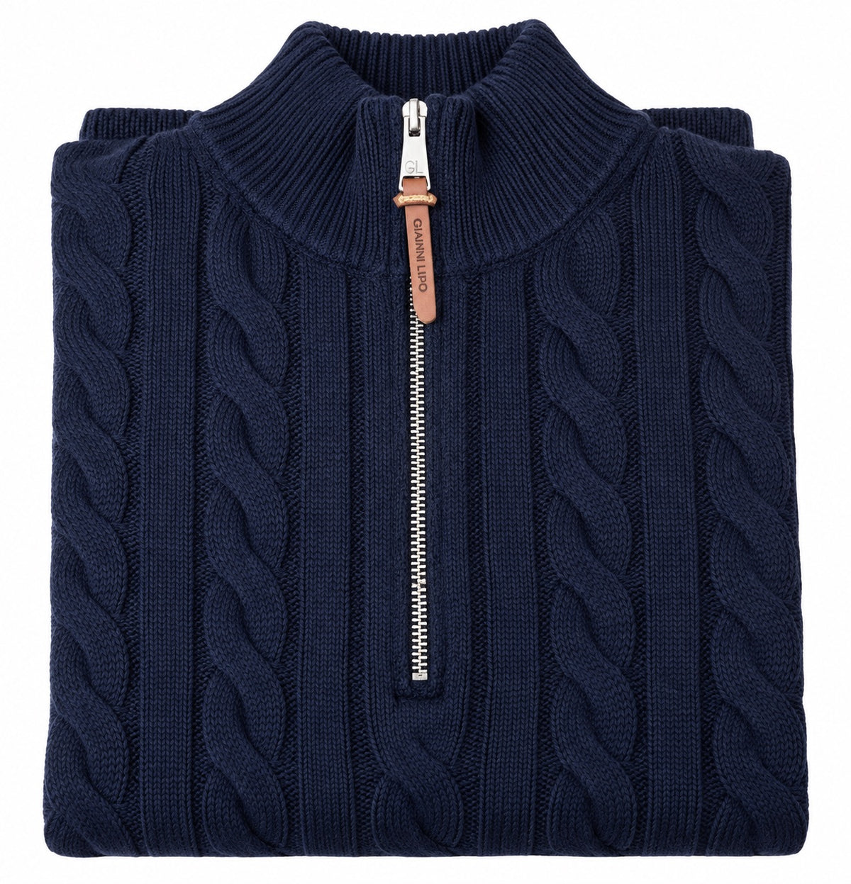 Maglione Mezza Zip Lavorato Invernale - GIANNI LUPO - Col. BLU - GL35632