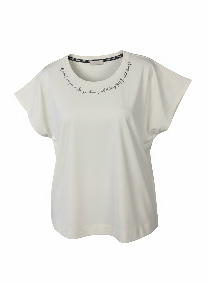 SOLO TG. XL,XXL - LiuJo – T-shirt in jersey di cotone – Art: TA5268 JS005 – Col. Bianco