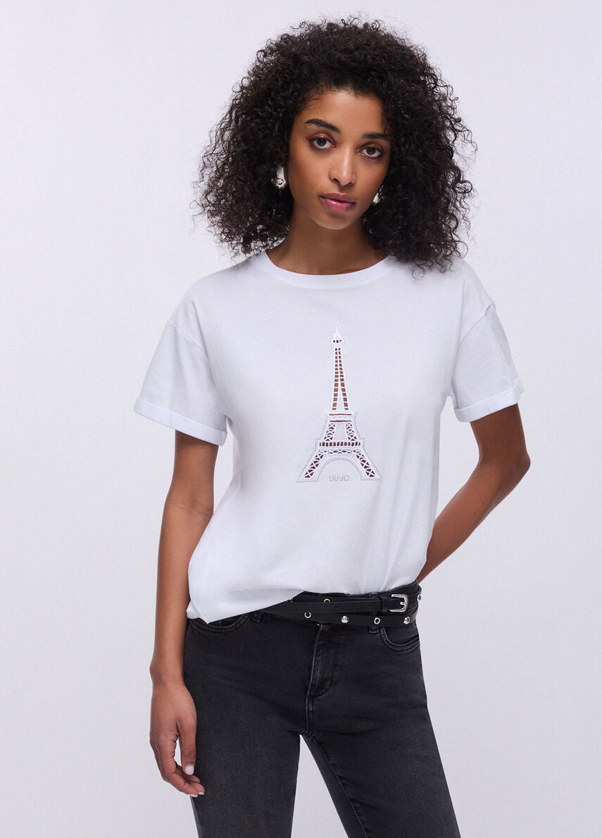 LiuJo - T-shirt in cotone con Disegno LIUJO - WA6413 - Bianca