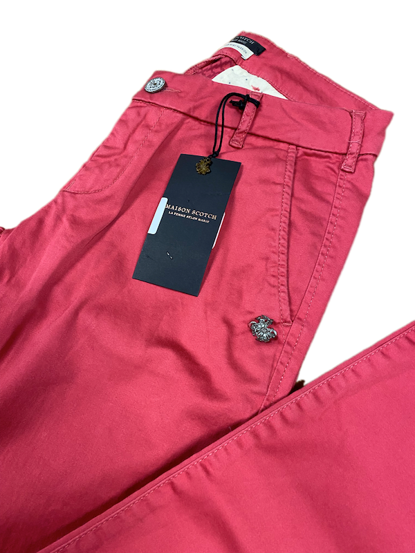 SOLO TG 25 - Pantalone Cotone Scotch & Soda - Ciliegia - Vita Medio/Alta VESTIBILITà ABBONDANTE
