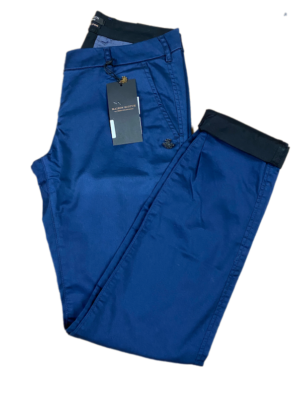 SOLO TG 25 - Pantalone Cotone Scotch & Soda - Blu - Vita Medio/Alta VESTIBILITà ABBONDANTE