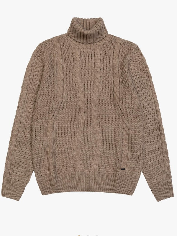 Maglione Collo Alto Tessuto INVERNALE TRECCIA - GIANNI LUPO - Col. MUD - BW793