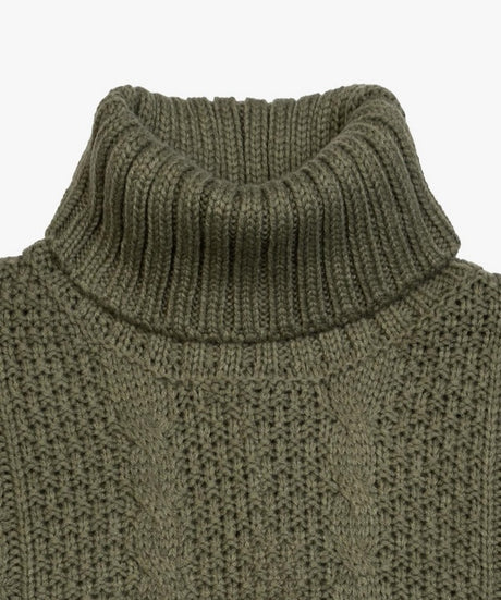 SOLO TG. L - Maglione Collo Alto Tessuto INVERNALE TRECCIA - GIANNI LUPO - Col. SALVIA - BW793