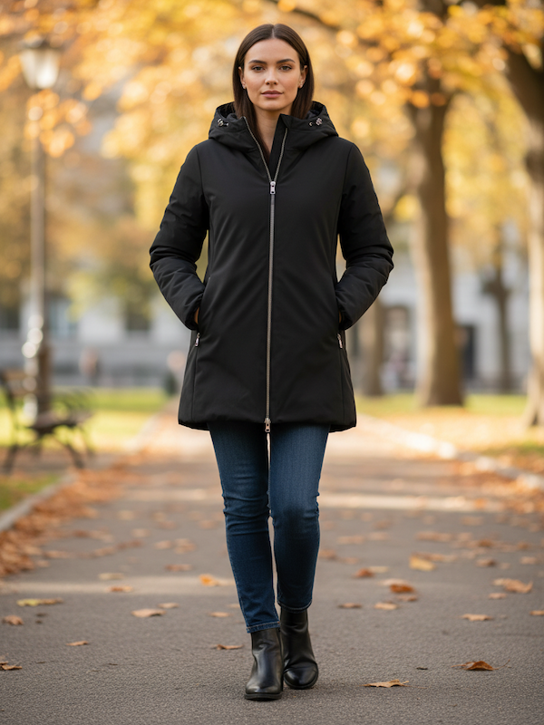 Ciesse Piumini - KALIE Piumino Lungo REVERSIBILE - Nero e Nero Lucido NEW