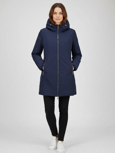 Ciesse Piumini - KALIE Piumino Lungo REVERSIBILE - BLU / VERDONE Lucido NEW