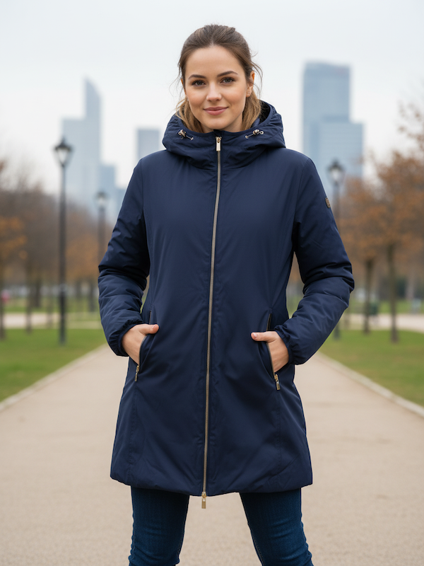 Ciesse Piumini - KALIE Piumino Lungo REVERSIBILE - BLU / VERDONE Lucido NEW