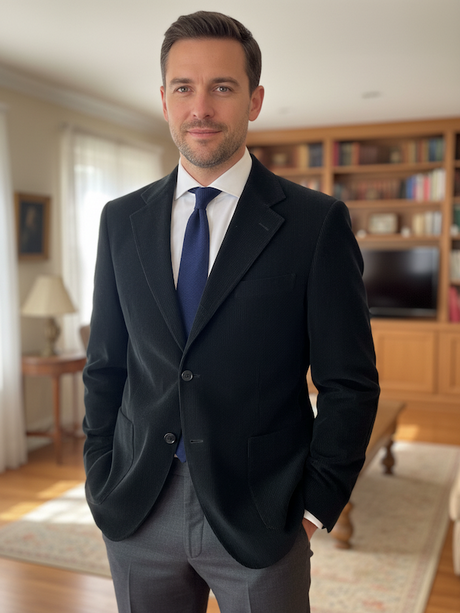 Giacca Blazer Uomo In Velluto con Toppa - Colore Nero