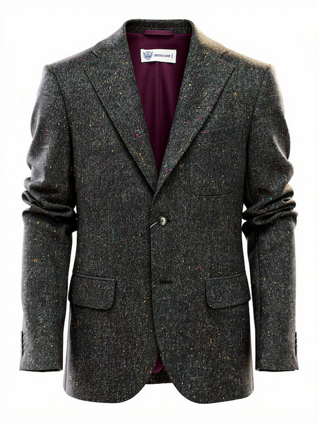 Giacca Blazer Uomo In PURO SHETLAND INGLESE 100% Lana Invernale Ubertino Landi - Colore Verde