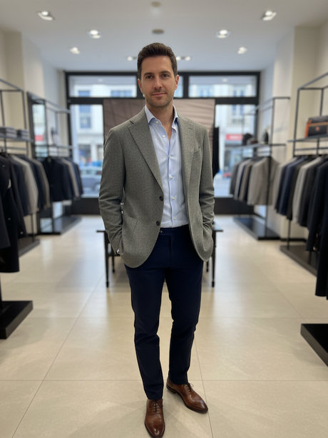 Giacca Blazer Uomo 89% LANA 8% CASHMERE Invernale FG - Colore Grigio