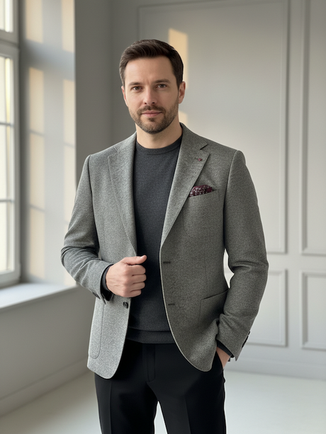 Giacca Blazer Uomo 89% LANA 8% CASHMERE Invernale FG - Colore Grigio