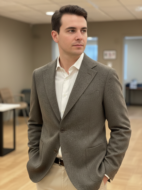 Giacca Blazer Uomo 92% LANA 8% CASHMERE Invernale FG - Colore Tortora