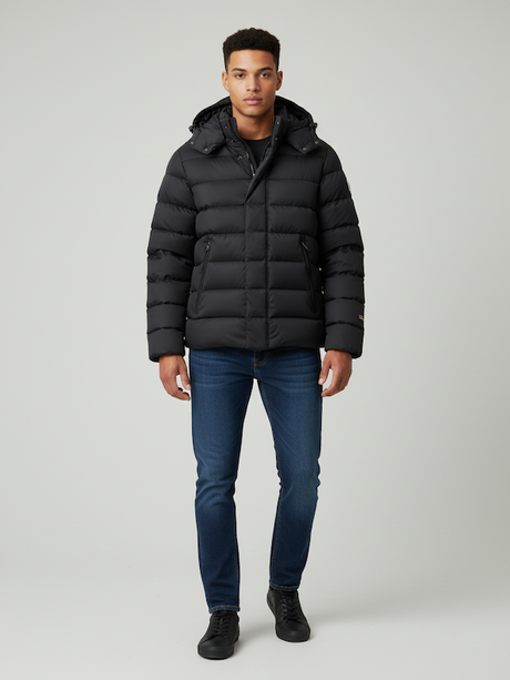 SOLO TG.M , SEVENTY - Piumino IN VERA PIUMA calda con Cappuccio - Colore Blu