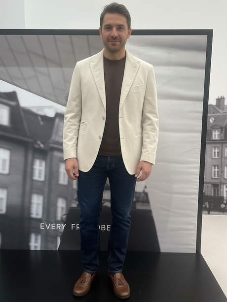 Giacca Blazer Uomo In Velluto Invernale - Colore Panna