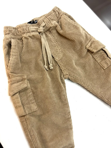 BIMBO PIERRE CARDIN - Pantalone Cargo in Velluto con Tasconi ed Elastico sul Fondo