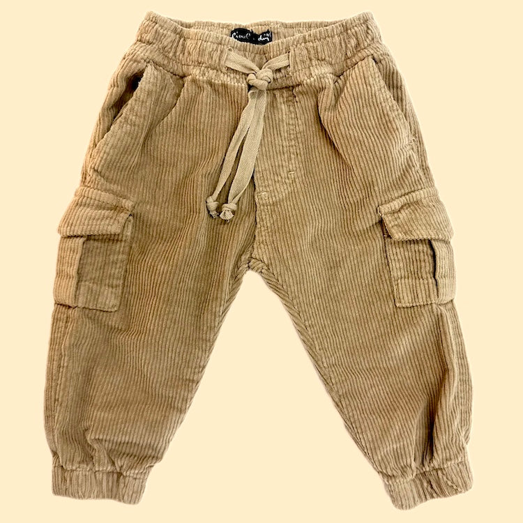 BIMBO PIERRE CARDIN - Pantalone Cargo in Velluto con Tasconi ed Elastico sul Fondo