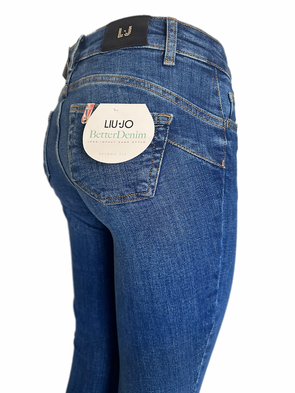 SOLO TG. 27- Liujo Jeans - UF3013 D829 - B.Up Divine Vita Alta Bottone Gioiello