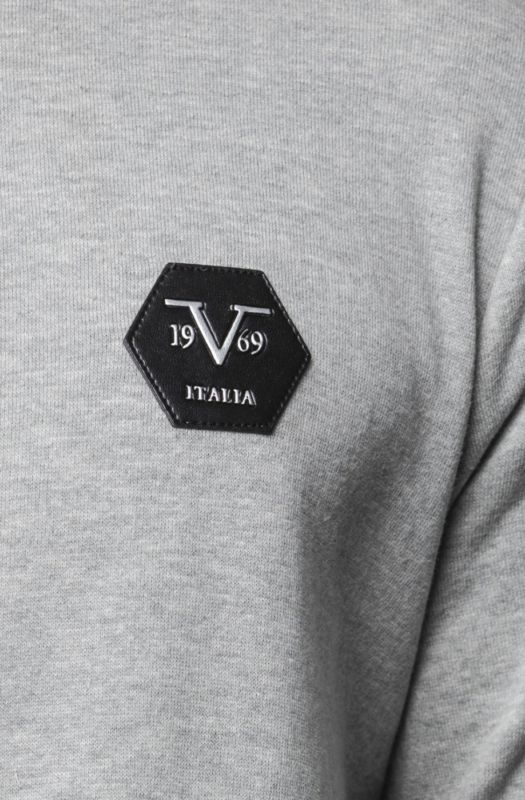 SOLO TG L , XXL - 19v69 Italia - Felpa Zip Con Cappuccio Grigio