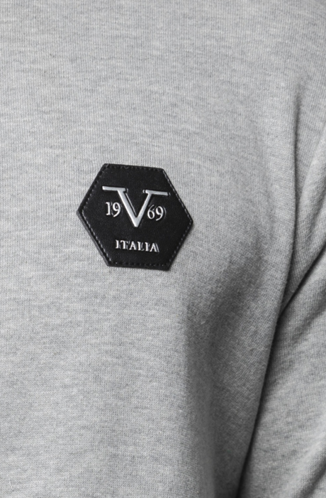 SOLO TG L , XXL - 19v69 Italia - Felpa Zip Con Cappuccio Grigio