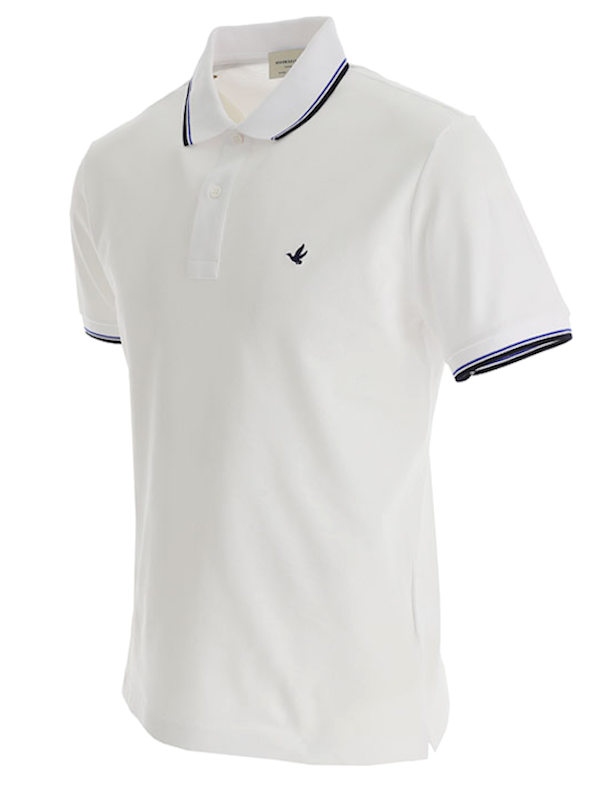 Brooksfield Polo in Jersey di Cotone - Bianca