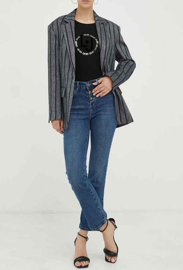 SOLO TG. 31,32 - Liujo Jeans - UF3040 D4391 - B.Up Princess Vita Alta Bottoni Gioiello