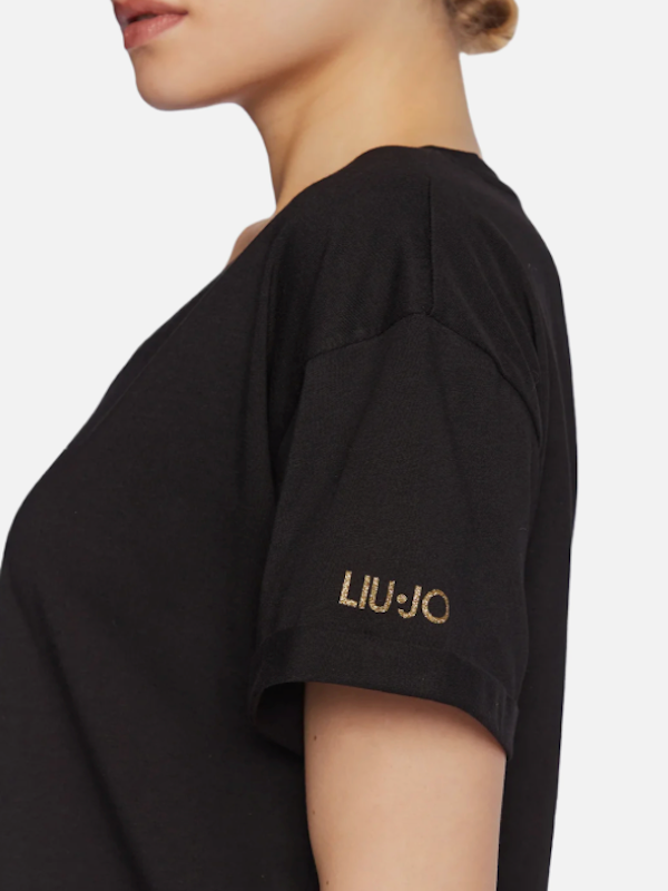 Liujo T-Shirt - Wa3364 Js923 - T-shirt ecosostenibile con logo sulla manica