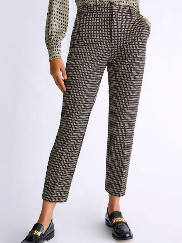 SOLO TG. 38 e 40 - LiuJo - Pantalone Chino Jersey Confort - Art: MF3118 J4050 - Col. Micro geom. Black