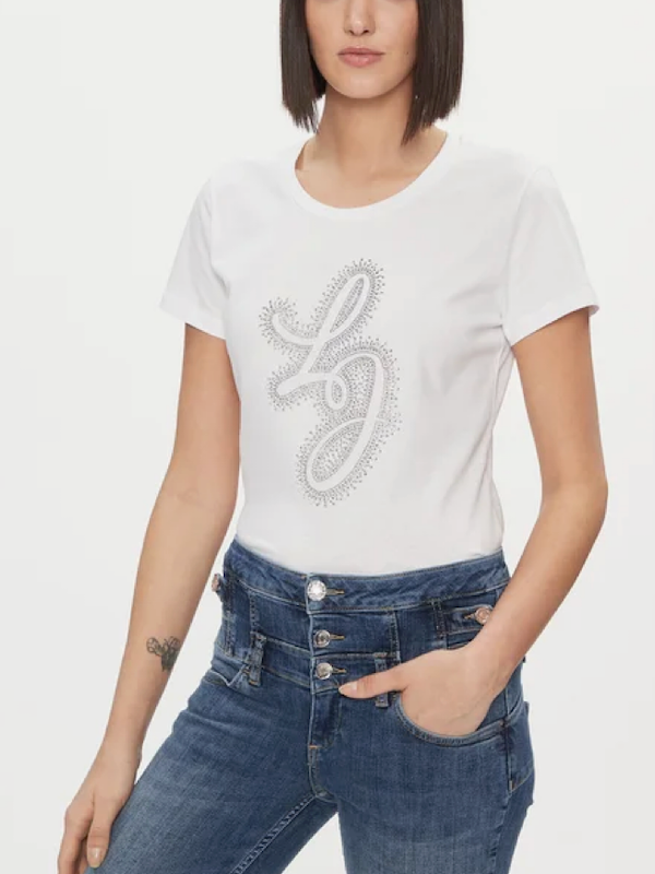 SOLOTG. M - LiuJo - T-shirt in jersey di cotone - Art: Wa4051 JS923 - Col. Bianco