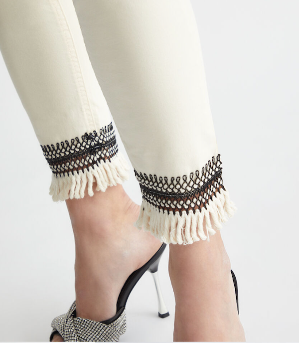 SOLO TG. 31,33- LiuJo - Jeans skinny a vita regolare - Art: MA4277 T4033 - Beige con fondo Ricamato NEW