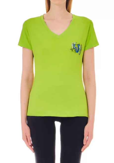 Liujo T-Shirt - Ta4203 Js003 - T-shirt Scollo a V - NEW