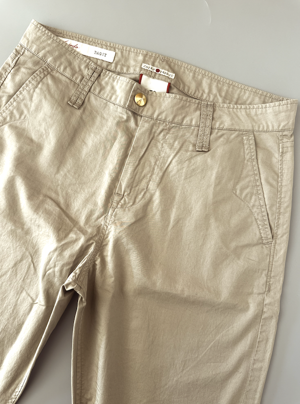 SOLO TG 26 - Cycle Pantalone TASCA AMERICA - Mod. Vita Alta - Morbido in Gamba Beige