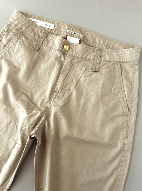 SOLO TG 26 - Cycle Pantalone TASCA AMERICA - Mod. Vita Alta - Morbido in Gamba Beige