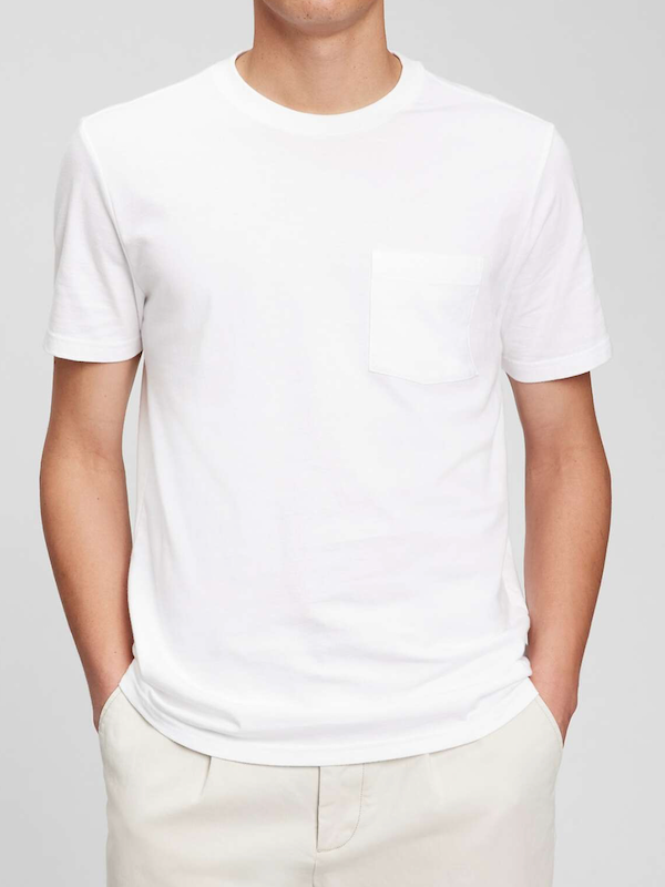 Impure - T-Shirt con Taschino in Cotone - Bianco