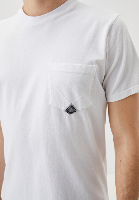 T-Shirt RoyRoger's Pocket Man Heavy Jersey Cotone - New - Bianco