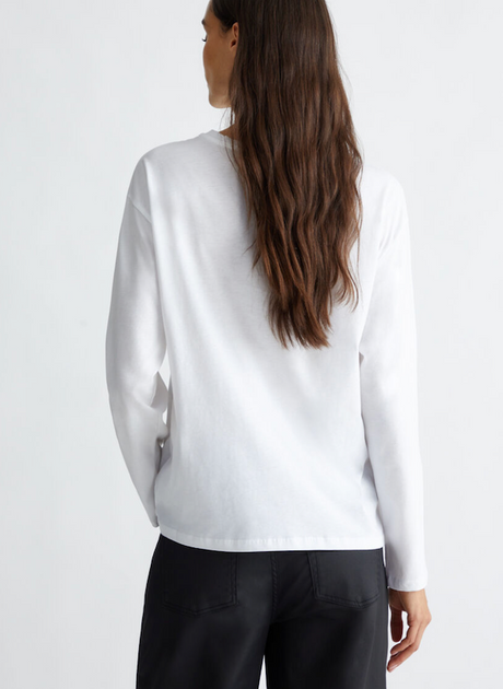 SOLO TG XS - LiuJo T-shirt con taschino - WF4572 JS923 - White