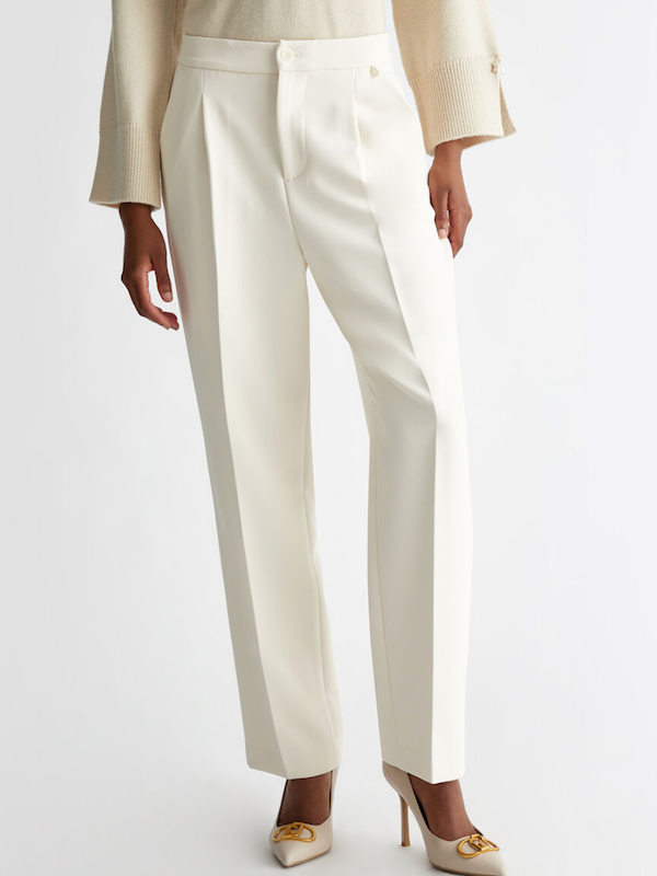 LiuJo Pantaloni in crepe stretch - WF4280 T0486 - Panna