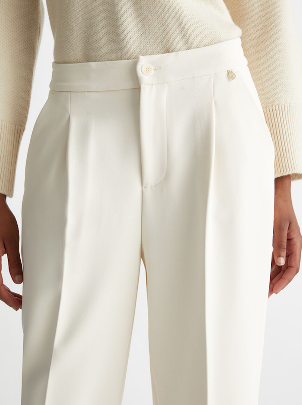 LiuJo Pantaloni in crepe stretch - WF4280 T0486 - Panna