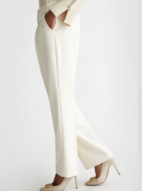 LiuJo Pantaloni in crepe stretch - WF4280 T0486 - Panna