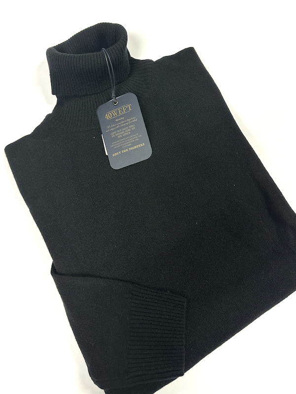 SOLO TG. S - Maglione Collo Alto Invernale - 40WEFT - Nero