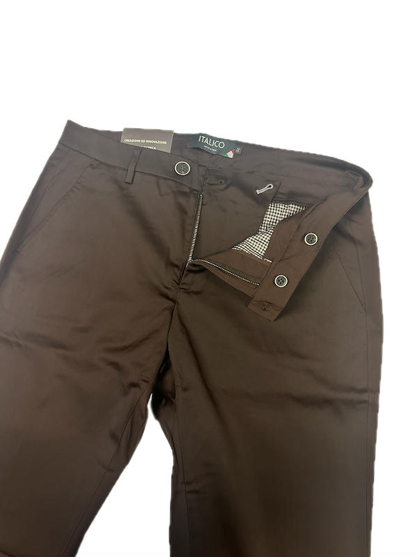 Pantalone da Uomo Elegante e Sportivo - ITALICO - Col. Marrone SLIM FIT