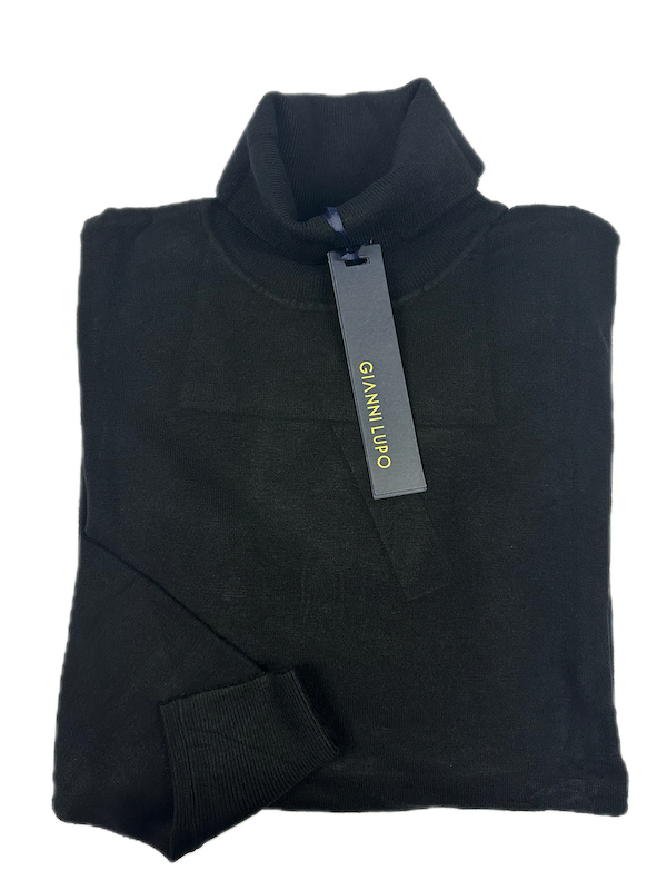 SOLO TG. M, XL e XXL - Maglia Dolcevita - GIANNI LUPO - Col. Nero