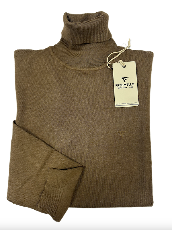 SOLO TG. 3XL - Maglia Dolcevita - FRED MELLO - Col. TABACCO