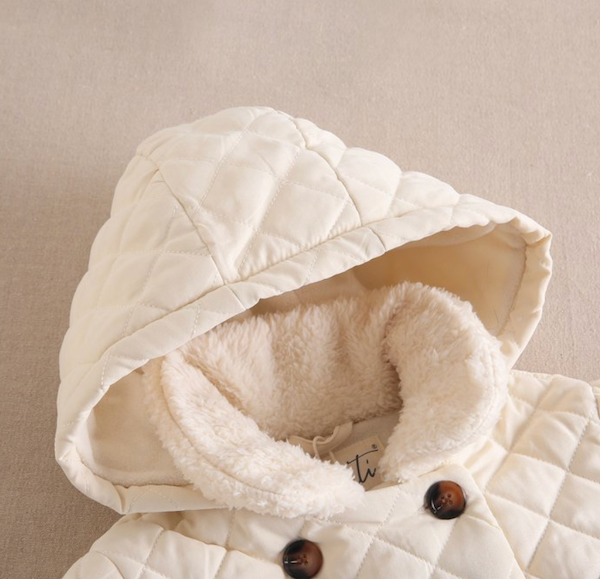 BIMBA - Cappotto junior unisex trapuntato Husky color ecru