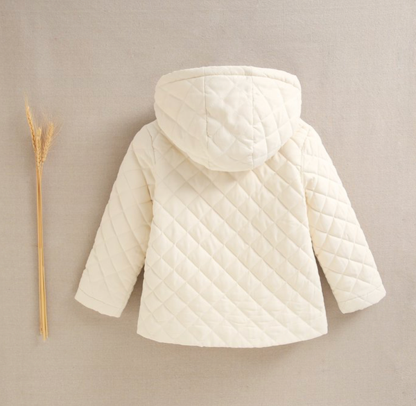 BIMBA - Cappotto junior unisex trapuntato Husky color ecru