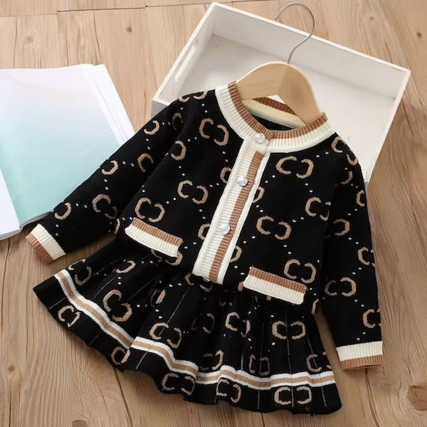 BIMBA - Completo Gonna + Maglioncino Aperto Caldo e Morbido